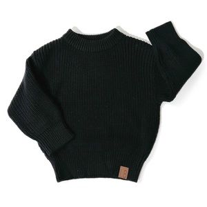 Little Bipsy Collection Chunky Knit Sweater- Black NWT